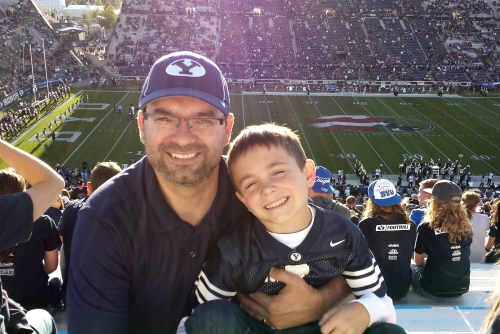 My son and I at the BYU game 500